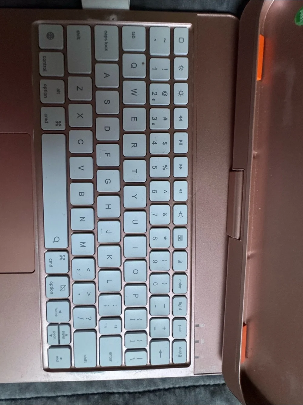 Rose Gold Tablet Keyboard Case with Trackpad